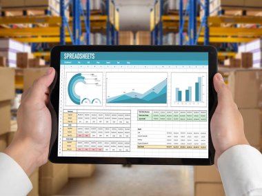 Spreadsheet document information financial startup concept. data and graphs in spreadsheet documents for online analysis project dashboard accounting digital snugly