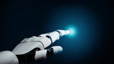 MLP Fütürist robot yapay zeka devrimci yapay zeka teknoloji geliştirme ve makine öğrenme kavramı. İnsan hayatının geleceği için küresel robot kuantum bilimi araştırması. 3B görüntüleme