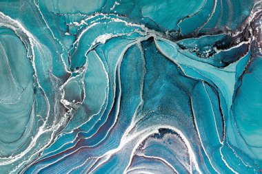 Mermer mürekkep soyut sanatının orijinal resmi. Örnek bir orjinal tablodan yüksek çözünürlüklü fotoğraf. Karargah kağıt dokusuna pürüzsüz mermer desen oluşturmak için soyut resim yapıldı.