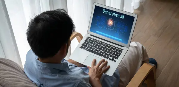 stock image Generative AI virtual assistant tools for prompt engineer and user for ease of engage artificial intelligence AI technology help people to work with generative AI functions by prompting the AI snugly