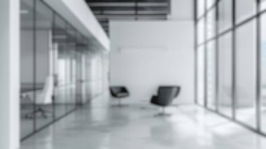 Yüksek tavanlı, mermer zeminli, gökdelenle çevrili kapalı alandaki bitkilerle süslenmiş geniş bir lobinin bulanık arka planı. Lüks mimari konsepti. İç mimari, duvar kâğıdı. Aktar.