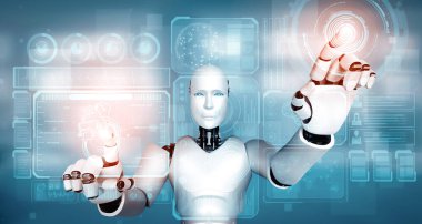 MLP 3D illüstrasyon Geleceğin tıbbi teknolojisi makine öğrenimi ve yapay zeka kullanarak yapay zeka kullanılarak insanların sağlığını analiz etmek ve sağlıkla ilgili karar hakkında tavsiyelerde bulunmak için yapay zeka kullanılarak kontrol ediliyor. Üç Boyut