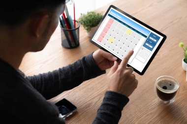 Kişisel düzenleyici ve çevrimiçi iş için mod zamanlama planlaması için bilgisayar yazılım uygulaması takvimiName