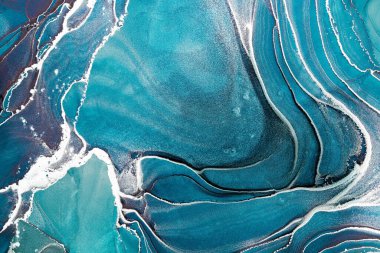 Mermer mürekkep soyut sanatının orijinal resmi. Örnek bir orjinal tablodan yüksek çözünürlüklü fotoğraf. Karargah kağıt dokusuna pürüzsüz mermer desen oluşturmak için soyut resim yapıldı.