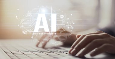 Yapay zeka mühendisliği, büyük veri ve yapay zeka makinesi kavramında yapay zeka beyin işlemcisiyle iş desteği için üretken yapay zeka kullanmayı öğrenen insan etkileşimi. EIDE