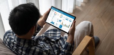 Computer software for website traffic analytics data on computer screen. Concept of SEO search engine optimization and customer targeting for online business snugly