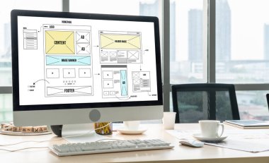 Web sitesi tasarım yazılımı çevrimiçi perakende ticaret ve e-ticaret için model şablonu sağlar