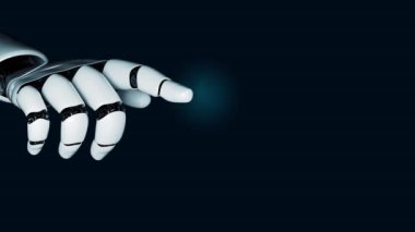 MLP Fütürist robot yapay zeka devrimci yapay zeka teknoloji geliştirme ve makine öğrenme kavramı. İnsan hayatının geleceği için küresel robotik RPA bilim araştırması. 3B görüntüleme grafiği.