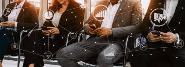 İş ve Finans Konsepti Veri Analizi. Dijital iş stratejisi için gelecekteki kar analitik bilgisayar teknolojisini, çevrimiçi pazarlama araştırma ve bilgi raporunu gösteren arayüz. uds