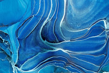 Mermer mürekkep soyut sanatının orijinal resmi. Örnek bir orjinal tablodan yüksek çözünürlüklü fotoğraf. Karargah kağıt dokusuna pürüzsüz mermer desen oluşturmak için soyut resim yapıldı.