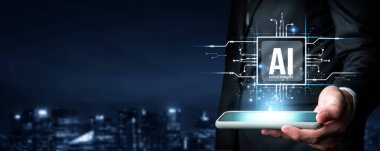 Yapay zeka mühendisliği, büyük veri ve yapay zeka makinesi kavramında yapay zeka beyin işlemcisiyle iş desteği için üretken yapay zeka kullanmayı öğrenen insan etkileşimi. Faas