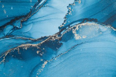 Mermer mürekkep soyut sanatının orijinal resmi. Örnek bir orjinal tablodan yüksek çözünürlüklü fotoğraf. Karargah kağıt dokusuna pürüzsüz mermer desen oluşturmak için soyut resim yapıldı.