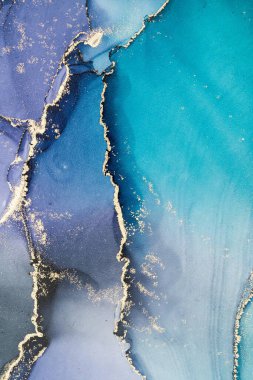 Mermer mürekkep soyut sanatının orijinal resmi. Örnek bir orjinal tablodan yüksek çözünürlüklü fotoğraf. Karargah kağıt dokusuna pürüzsüz mermer desen oluşturmak için soyut resim yapıldı.