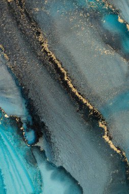 Mermer mürekkep soyut sanatının orijinal resmi. Örnek bir orjinal tablodan yüksek çözünürlüklü fotoğraf. Karargah kağıt dokusuna pürüzsüz mermer desen oluşturmak için soyut resim yapıldı.