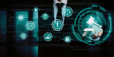 Uluslararası standartları karşılamak için iş kalitesi politika planlaması için uyum kuralı kanunu ve düzenleme grafik arayüzü. uds