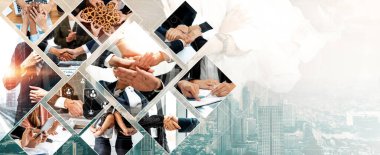 İş ortaklığı, güven, takım çalışması ve ofisteki iş arkadaşlarının dayanışmasını desteklemek amacıyla insan grubu ağları ile kurumsal sektörde insan kaynakları yönetim teknolojisi kavramı