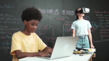 Akıllı Afrikalı öğrenci programlama ve kodlama yenilikçi sistemi, beyaz kız ise metaz ya da sanal dünyaya BTMG teknolojisi sınıfında kara tahtaya kurulmuş bir kafayla giriyor. Öğretim