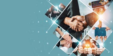 İş ortaklığı, güven, takım çalışması ve ofisteki iş arkadaşlarının birliğini desteklemek amacıyla insan grubu ağları ile kurumsal sektörde insan kaynakları ve insan kaynakları yönetim teknolojisi kavramı