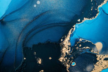 Mermer mürekkep soyut sanatının orijinal resmi. Örnek bir orjinal tablodan yüksek çözünürlüklü fotoğraf. Karargah kağıt dokusuna pürüzsüz mermer desen oluşturmak için soyut resim yapıldı.