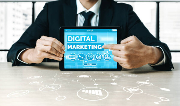 Digital Marketing Technology Solution Online Business Concept Interfaz Gráfica Que — Foto de Stock