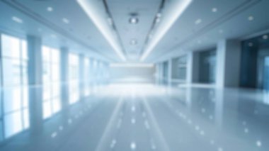 Işık odasındaki beyaz boş odanın bulanık arkaplanı. Renkli modern stüdyonun iç tasarımı. Yüksek çözünürlüklü 3D görüntüleme. Kentsel çatı katı tasarımı ve geniş iç mekan konsepti. Gayrimenkul. Aktar.