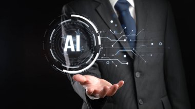 Yapay zeka mühendisliği, büyük veri ve yapay zeka makinesi kavramında yapay zeka beyin işlemcisiyle iş desteği için üretken yapay zeka kullanmayı öğrenen insan etkileşimi. Faas