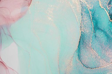 Mermer mürekkep soyut sanatının orijinal resmi. Örnek bir orjinal tablodan yüksek çözünürlüklü fotoğraf. Karargah kağıt dokusuna pürüzsüz mermer desen oluşturmak için soyut resim yapıldı.