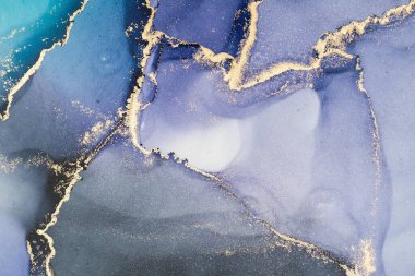 Mermer mürekkep soyut sanatının orijinal resmi. Örnek bir orjinal tablodan yüksek çözünürlüklü fotoğraf. Karargah kağıt dokusuna pürüzsüz mermer desen oluşturmak için soyut resim yapıldı.