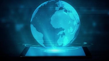 MLP Fütürist Robot Yapay Zeka, yapay zeka, yapay zeka, teknoloji geliştirme ve makine öğrenme kavramlarını aydınlatıyor. İnsan hayatının geleceği için küresel robot kuantum bilimi araştırması. 3B görüntüleme grafiği