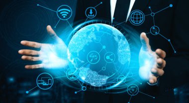 Sosyal medya ve gençlerin ağ konsepti. Dijital sektörde müşteri etkileşimini sağlamak için çevrimiçi sosyal bağlantı ağını ve medya kanallarını gösteren modern grafik arayüzü. uds