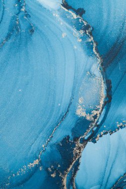 Mermer mürekkep soyut sanatının orijinal resmi. Örnek bir orjinal tablodan yüksek çözünürlüklü fotoğraf. Karargah kağıt dokusuna pürüzsüz mermer desen oluşturmak için soyut resim yapıldı.