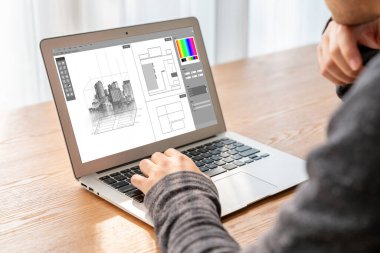 Mimari iş ve profesyonel tasarımcı için mimari tasarım modem yazılım uygulaması