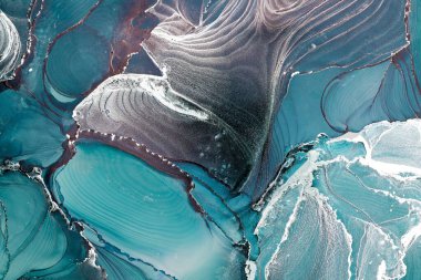 Mermer mürekkep soyut sanatının orijinal resmi. Örnek bir orjinal tablodan yüksek çözünürlüklü fotoğraf. Karargah kağıt dokusuna pürüzsüz mermer desen oluşturmak için soyut resim yapıldı.