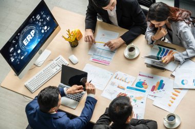 Pazarlama stratejisini planlamak için modern iş için ERP girişimi kaynak planlama yazılımı