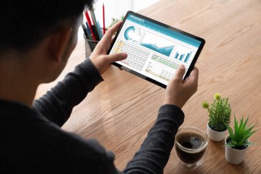 Spreadsheet document information financial startup concept. data and graphs in spreadsheet documents for online analysis project dashboard accounting digital snugly