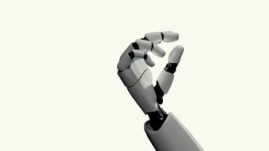 MLP 3D robot el hareketi beyaz ve yeşil arka planda. Yapay zeka ve makine öğrenimi kavramı.