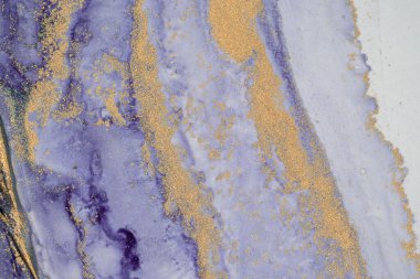 Mermer mürekkep soyut sanatının orijinal resmi. Örnek bir orjinal tablodan yüksek çözünürlüklü fotoğraf. Karargah kağıt dokusuna pürüzsüz mermer desen oluşturmak için soyut resim yapıldı.