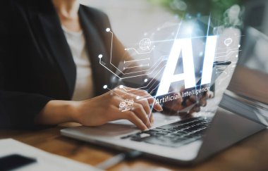 Yapay zeka mühendisliği, büyük veri ve yapay zeka makinesi kavramında yapay zeka beyin işlemcisiyle iş desteği için üretken yapay zeka kullanmayı öğrenen insan etkileşimi. EIDE