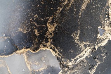 Mermer mürekkep soyut sanatının orijinal resmi. Örnek bir orjinal tablodan yüksek çözünürlüklü fotoğraf. Karargah kağıt dokusuna pürüzsüz mermer desen oluşturmak için soyut resim yapıldı.