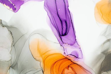 Mermer mürekkep soyut sanatının orijinal resmi. Örnek bir orjinal tablodan yüksek çözünürlüklü fotoğraf. Karargah kağıt dokusuna pürüzsüz mermer desen oluşturmak için soyut resim yapıldı.