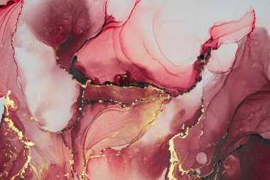 Mermer mürekkep soyut sanatının orijinal resmi. Örnek bir orjinal tablodan yüksek çözünürlüklü fotoğraf. Karargah kağıt dokusuna pürüzsüz mermer desen oluşturmak için soyut resim yapıldı.