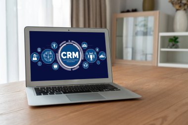 CRM işletme ve işletme için modern bilgisayarda müşteri ilişkileri yönetim sistemi