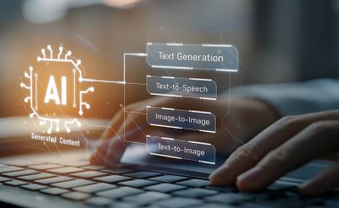 Yapay zeka mühendisliği, büyük veri ve yapay zeka makinesi kavramında yapay zeka beyin işlemcisiyle iş desteği için üretken yapay zeka kullanmayı öğrenen insan etkileşimi. EIDE
