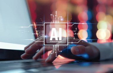 Yapay zeka mühendisliği, büyük veri ve yapay zeka makinesi kavramında yapay zeka beyin işlemcisiyle iş desteği için üretken yapay zeka kullanmayı öğrenen insan etkileşimi. EIDE