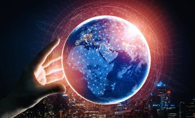 Küresel İş Büyümesi için 5G İletişim Teknolojisi Kablosuz İnternet Ağı, Sosyal Medya, Dijital E-ticaret ve Eğlence Evi Kullanımı. uds