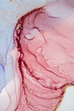 Mermer mürekkep soyut sanatının orijinal resmi. Örnek bir orjinal tablodan yüksek çözünürlüklü fotoğraf. Karargah kağıt dokusuna pürüzsüz mermer desen oluşturmak için soyut resim yapıldı.