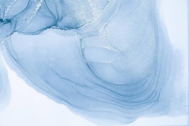 Mermer mürekkep soyut sanatının orijinal resmi. Örnek bir orjinal tablodan yüksek çözünürlüklü fotoğraf. Karargah kağıt dokusuna pürüzsüz mermer desen oluşturmak için soyut resim yapıldı.