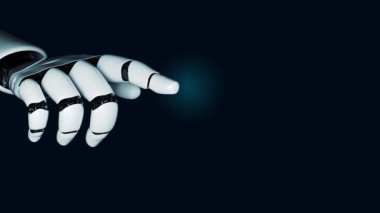 MLP Fütürist robot yapay zeka devrimci yapay zeka teknoloji geliştirme ve makine öğrenme kavramı. İnsan hayatının geleceği için küresel robot biyonik bilim araştırması. 3B görüntüleme grafiği