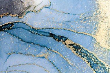 Mermer mürekkep soyut sanatının orijinal resmi. Örnek bir orjinal tablodan yüksek çözünürlüklü fotoğraf. Karargah kağıt dokusuna pürüzsüz mermer desen oluşturmak için soyut resim yapıldı.