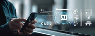 Yapay zeka mühendisliği, büyük veri ve yapay zeka makinesi kavramında yapay zeka beyin işlemcisiyle iş desteği için üretken yapay zeka kullanmayı öğrenen insan etkileşimi. EIDE